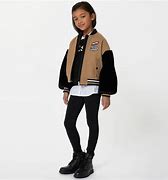 Image result for Varsity Jacket Girls Black Grey