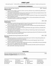 Image result for Delivery Resume