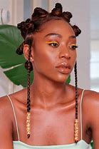 Image result for Bantu Knots with Braid Bangs