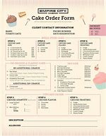 Image result for Cake Order Form Design