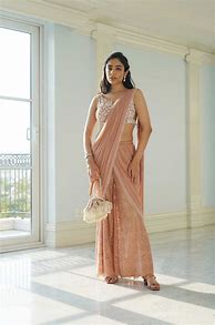 Image result for Saree On a Palazo