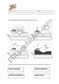 Image result for Parts of the Day Worksheet