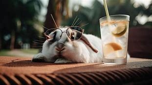 Image result for Summer Vacation Concept Cool Rabbit