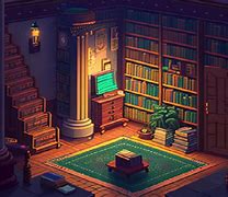 Image result for Pixel Art Library Background