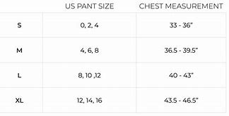 Image result for Bodysuit Size Chart