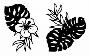 Image result for Tropical Flower Clip Art Black and White