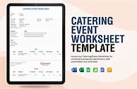 Image result for Catering Worksheet Template