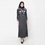 Image result for Model Gamis Batik Kombinasi Biru Dongker