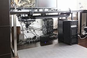 Image result for Organize Cords Under Desk