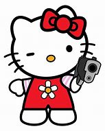 Image result for Hello Kitty Background with a Gun