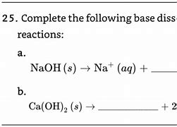 Image result for NaOH Dissociation