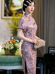 Image result for Chinese Purple Cheongsam