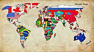 Image result for World Map with Countries and Flags