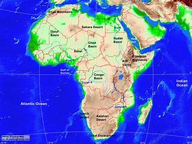 Image result for Map of Africa Labeled Physical Features