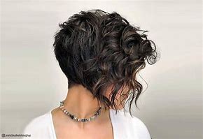 Image result for Inverted Bob's for Grey Curly Hair