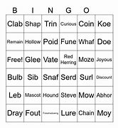 Image result for Pronounce Bingo More Advanced Words