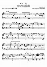 Image result for Bad Day Piano Sheet Music