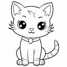 Image result for Kitty Line Drawing