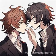 Image result for Chuya and Dazai Kiss