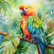 Image result for Tropical Parrot Painting