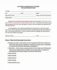 Image result for Example Car Show Registration Form