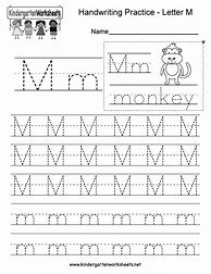 Image result for M Worksheets for Kindergarten