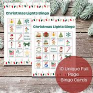 Image result for Christmas Light Bingo Cards