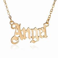 Image result for Woman Wearing Angel Necklace