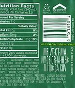 Image result for Mountain Dew Nutrition Facts Label