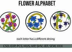 Image result for Embroidery Alphabet with Flowers