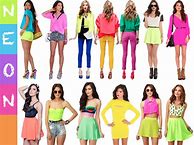 Image result for Neon Dress in Black Coor People