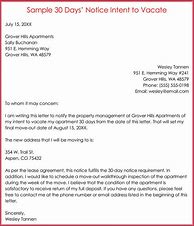 Image result for 30 Day Notice Letter