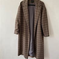 Image result for Plaid Wool Blend Coat