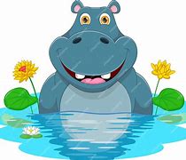 Image result for Cartoon Hippo Out of Water