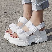 Image result for Black and White Platform Sandals