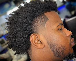 Image result for Taper Fade W Curly Hair Black Men