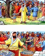 Image result for Cartoon Jesus Feeding 5000