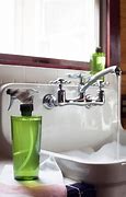 Image result for Kitchen Farmhouse Sink Wall Mount Faucet