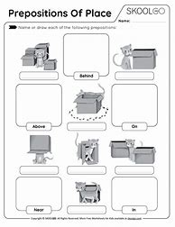 Image result for Preposition of Place Worksheet