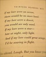 Image result for 13 Reasons Why Poem