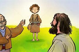 Image result for Cartoon Jesus Feeding 5000