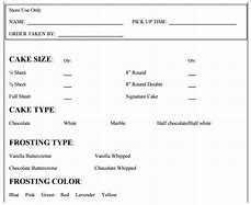 Image result for Free Sample Cake Order Form Template