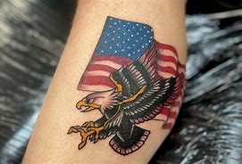 Image result for Traditional Eagle Flag Tattoo