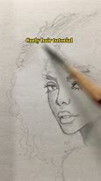 Image result for Curly Hair Drawing Realistic