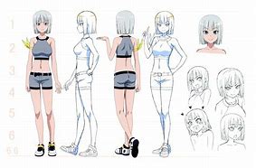 Image result for Simple Anime Girl Model Sheet