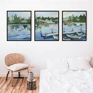 Image result for Lake Dock Painting