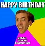 Image result for Nicholas Cage Happy Birthday Meme