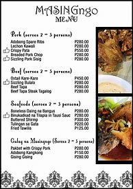 Image result for Filipino Menu Sample