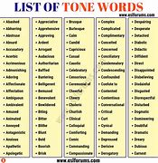 Image result for Tone Words for Serious