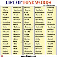 Image result for Good Tone Words